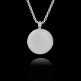Colgante conmemorativo con piedra cerámica redonda, plata de ley 925